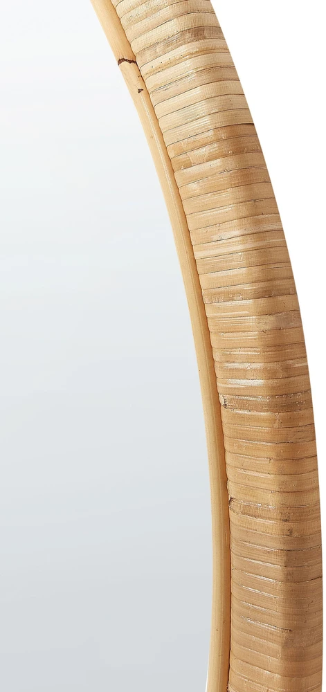 Beliani Sieninis veidrodis FOISSY 50 cm 70 cm natūralaus rotango