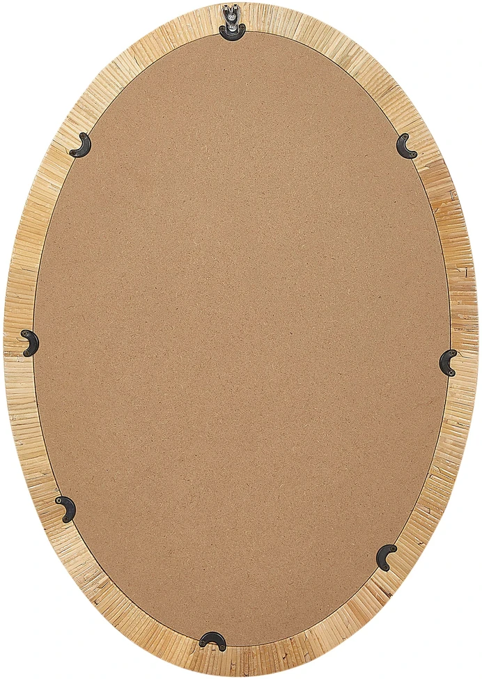 Beliani Sieninis veidrodis FOISSY 50 cm 70 cm natūralaus rotango