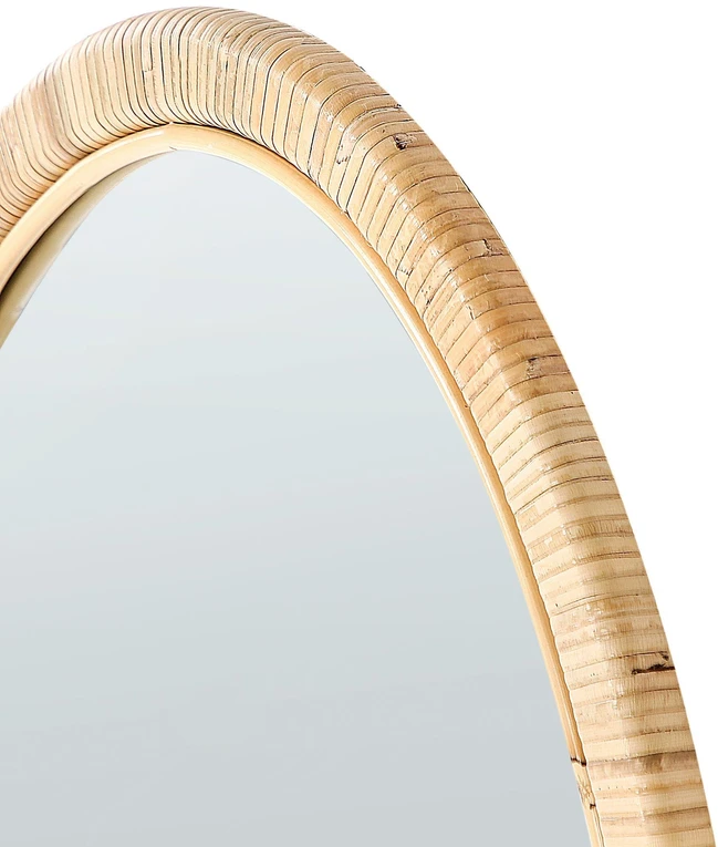 Beliani Sieninis veidrodis FOISSY 50 cm 70 cm natūralaus rotango