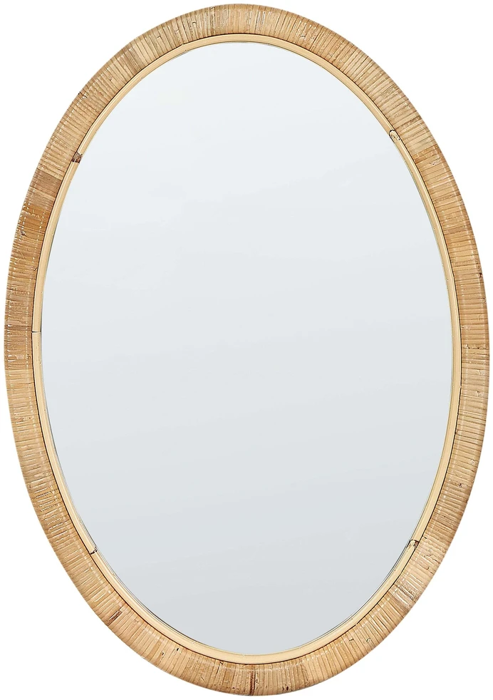 Beliani Sieninis veidrodis FOISSY 50 cm 70 cm natūralaus rotango