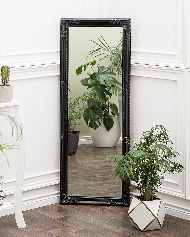 Beliani Sieninis veidrodis FOUGERES 50x130 cm, juodas