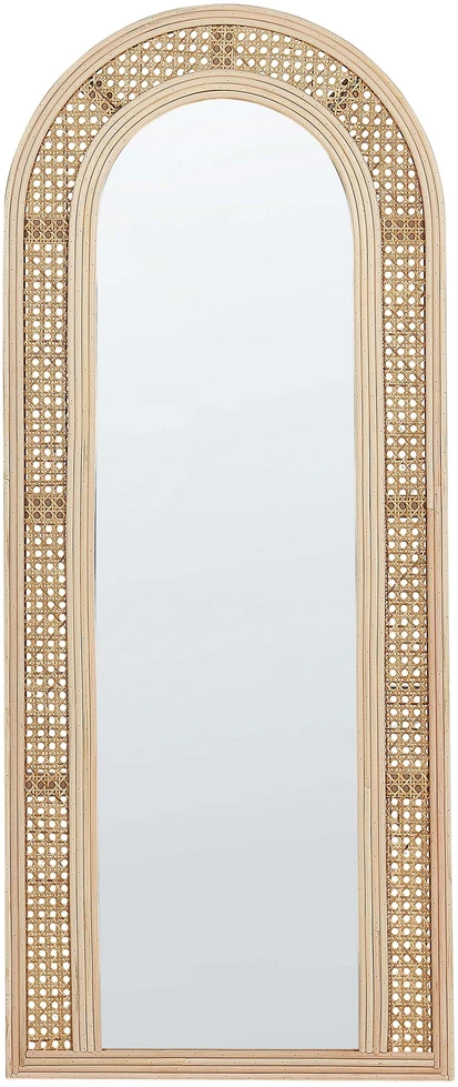 Beliani Sieninis veidrodis FRANEY 50 cm 120 cm Natūralaus rotango