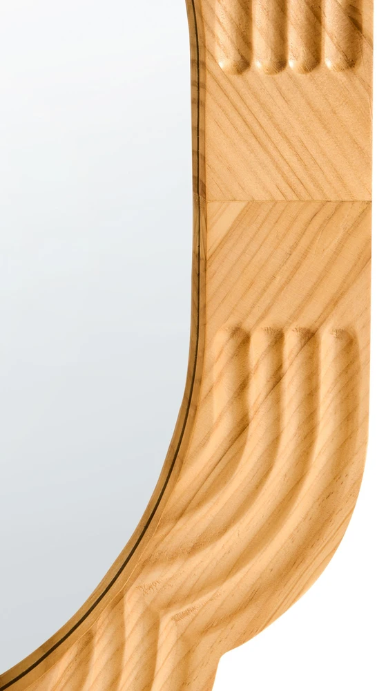 Beliani Sieninis veidrodis FRESVILLE 62 cm 100 cm pušies mediena šviesiai rudas