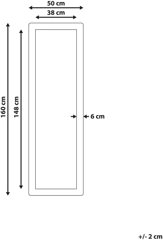 Beliani Sieninis veidrodis GALAN 50 cm 160 cm šviesiai rudas