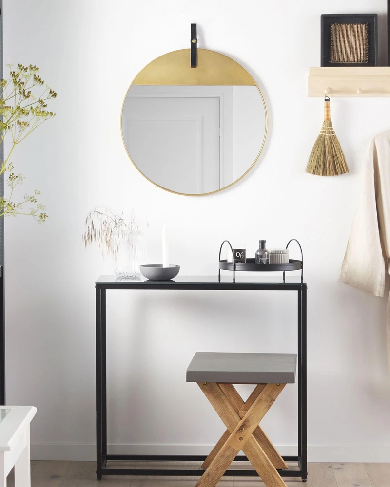 Beliani Sieninis veidrodis GURS 60 cm metalinis auksinis