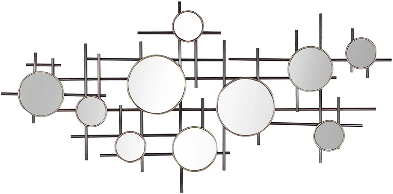 Beliani Sieninis veidrodis IBOS 113 cm 55 cm metalinis juodas