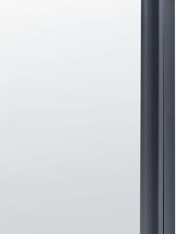 Beliani Sieninis veidrodis JARNAGES 45 cm 145 cm metalinis juodas