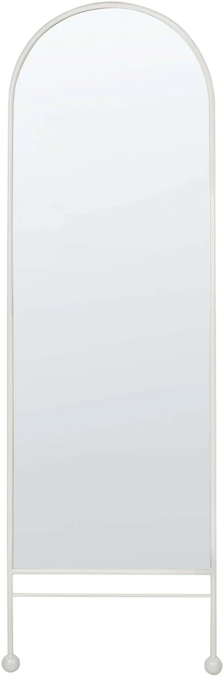 Beliani Sieninis veidrodis JARNAGES 45 cm 145 cm metalinis baltas
