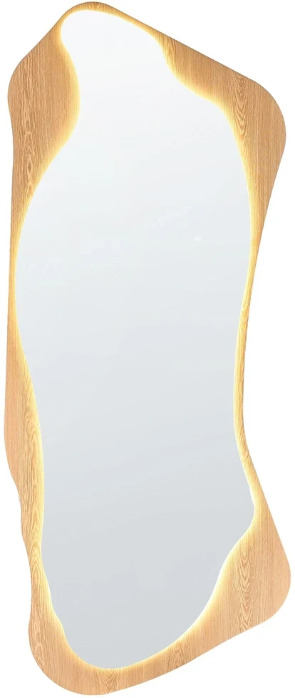 Beliani Sieninis veidrodis LAMBLORE, 58 × 171 cm, šviesiai rudas, su LED apšvietimu