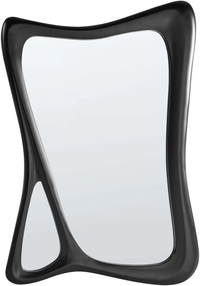 Beliani Sieninis veidrodis LANESTER 70 cm 100 cm juodas