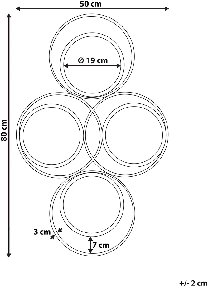 Beliani Sieninis veidrodis LESCAR 50 cm 80 cm metalinis auksinis