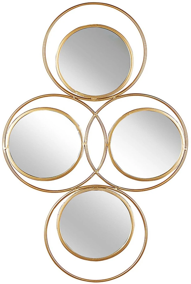 Beliani Sieninis veidrodis LESCAR 50 cm 80 cm metalinis auksinis
