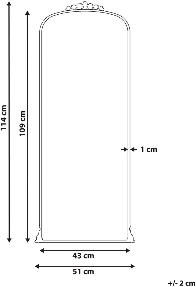 Beliani Sieninis veidrodis LIVRY 51 cm 114 cm metalinis auksinis