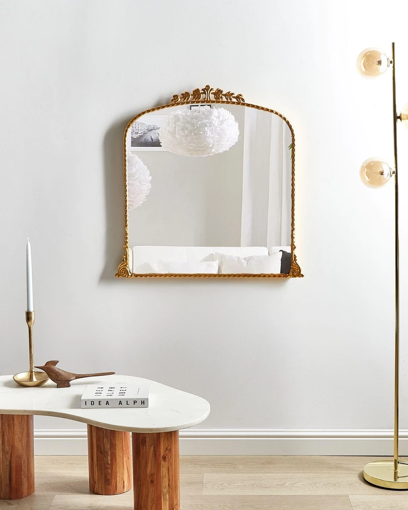 Beliani Sieninis veidrodis LIVRY 71x71 cm, metalinis, auksinės spalvos