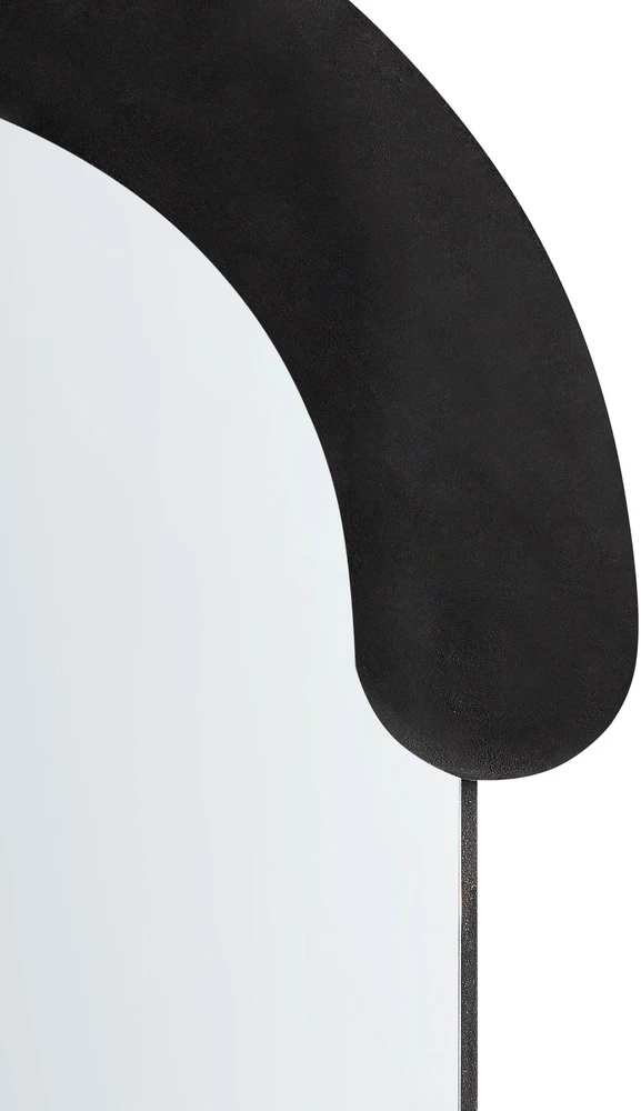 Beliani Sieninis veidrodis LOCHES 54 cm 158 cm aksominis juodas
