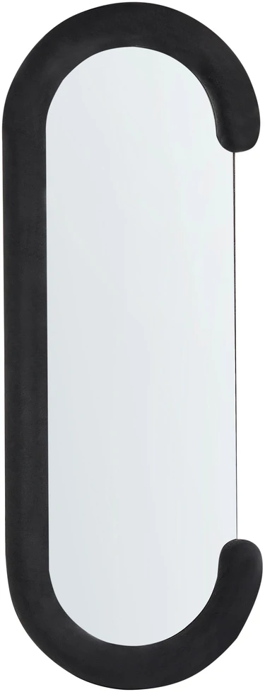 Beliani Sieninis veidrodis LOCHES 54 cm 158 cm aksominis juodas