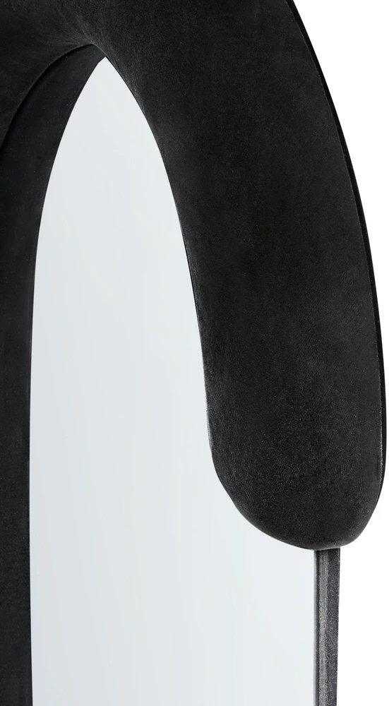 Beliani Sieninis veidrodis LOCHES 54 cm 158 cm aksominis juodas