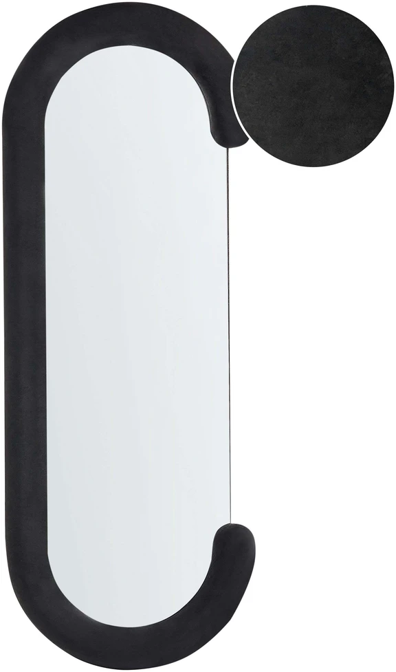 Beliani Sieninis veidrodis LOCHES 54 cm 158 cm aksominis juodas