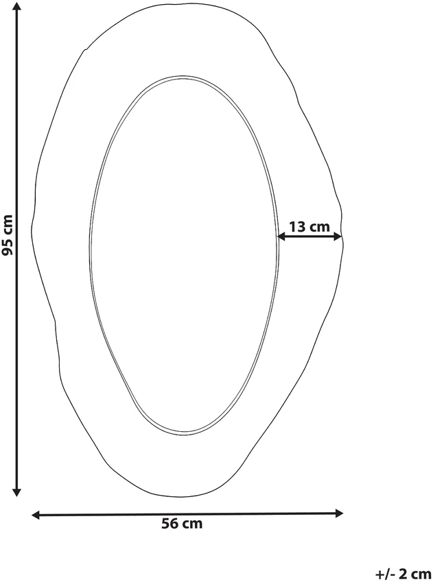 Beliani Sieninis veidrodis LOGNES 56 cm 95 cm juodas