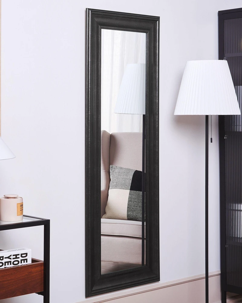 Beliani Sieninis veidrodis LUNEL 51 cm 141 cm Juodas