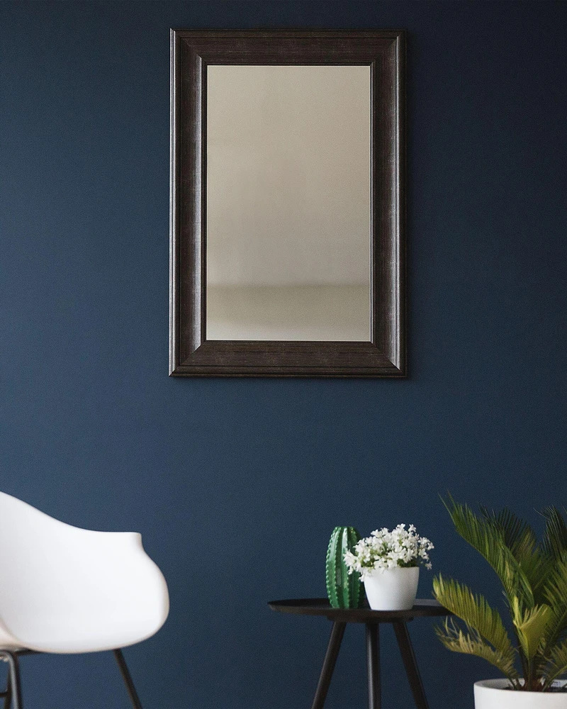 Beliani Sieninis veidrodis LUNEL 60 cm 90 cm juodas