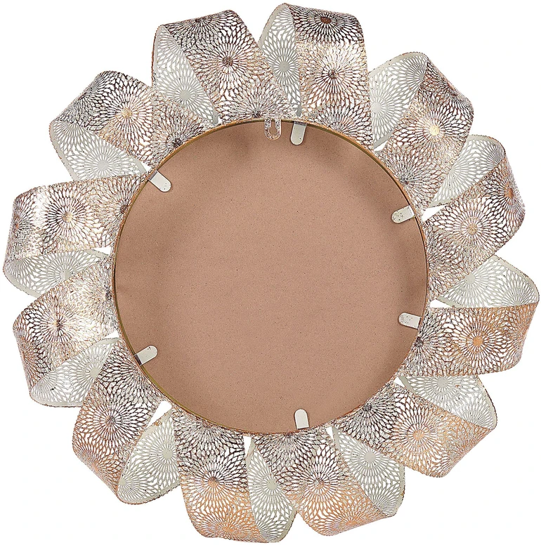 Beliani Sieninis veidrodis MANGALORE 54 cm metalinis baltas