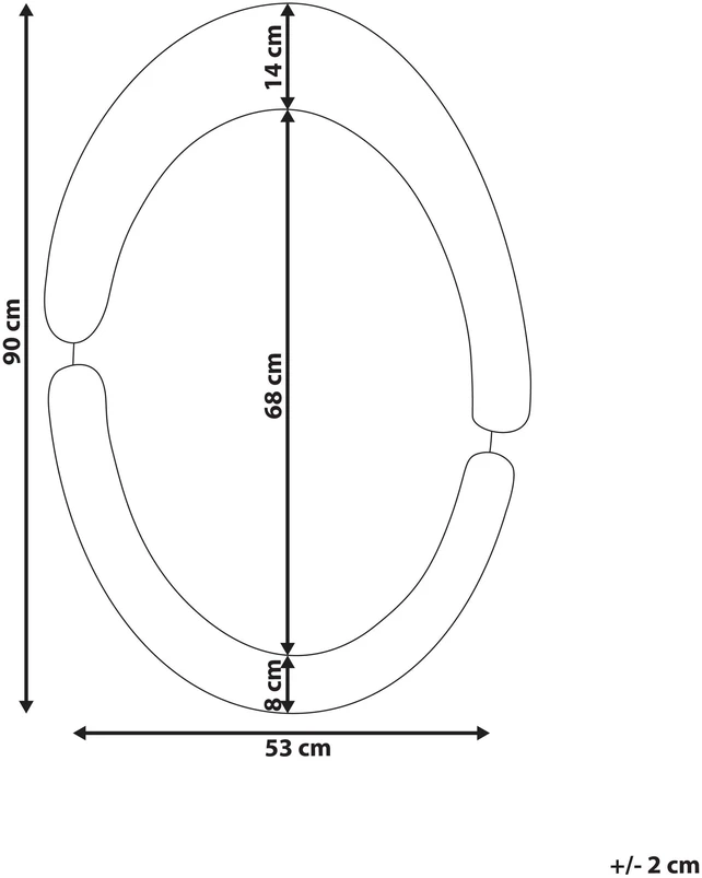 Beliani Sieninis veidrodis MASSAY 53 cm 90 cm veliūrinis baltas