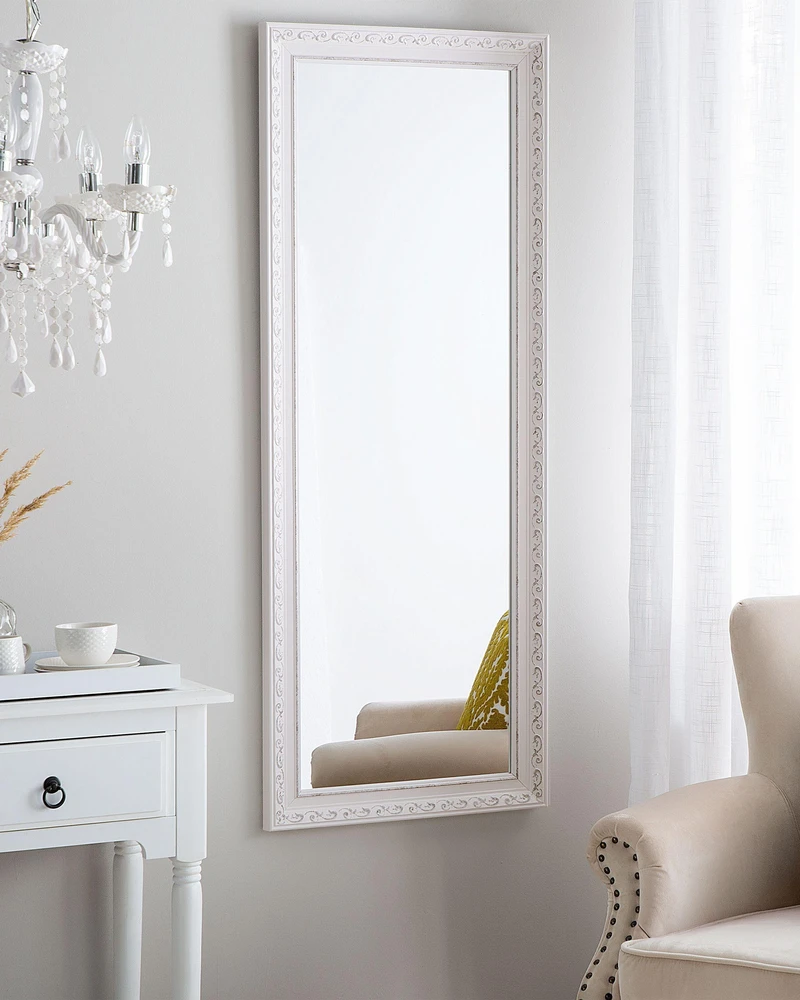 Beliani Sieninis veidrodis MAULEON 50 cm 130 cm kreminės spalvos