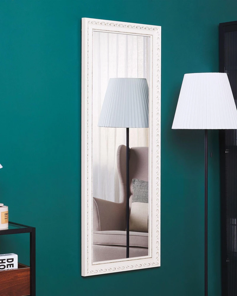 Beliani Sieninis veidrodis MAULEON 50 cm 130 cm kreminės spalvos