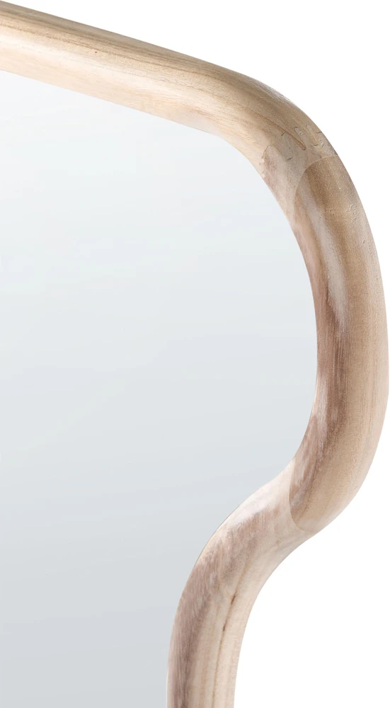 Beliani Sieninis veidrodis MURAT 69 cm 150 cm Paulownijos mediena natūralus