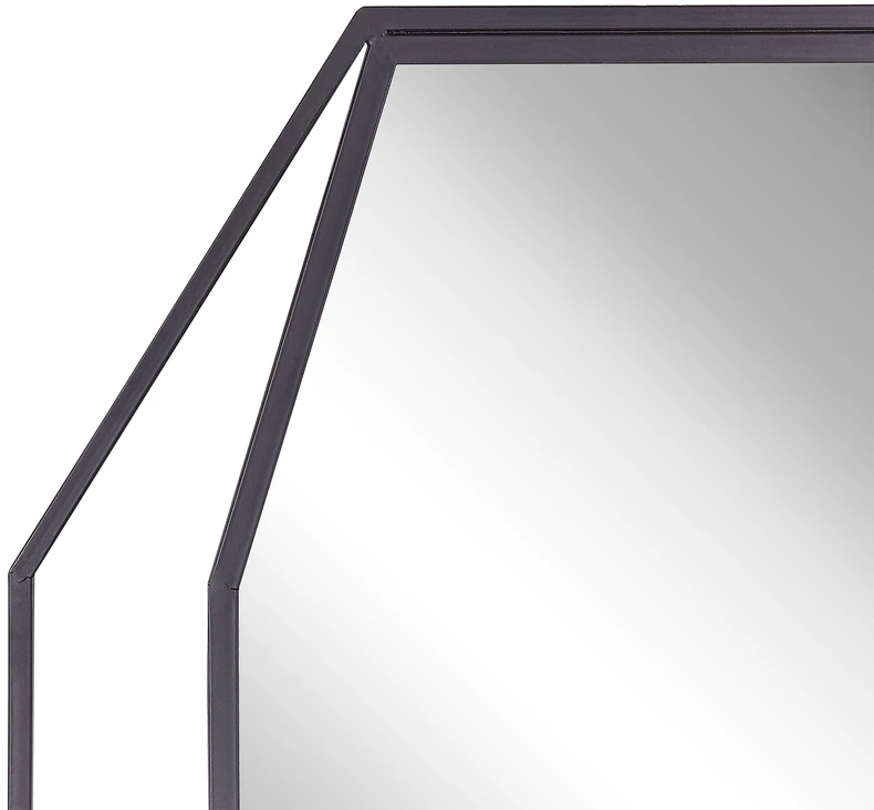 Beliani Sieninis veidrodis NIRE 60 cm 80 cm metalinis grafito spalvos