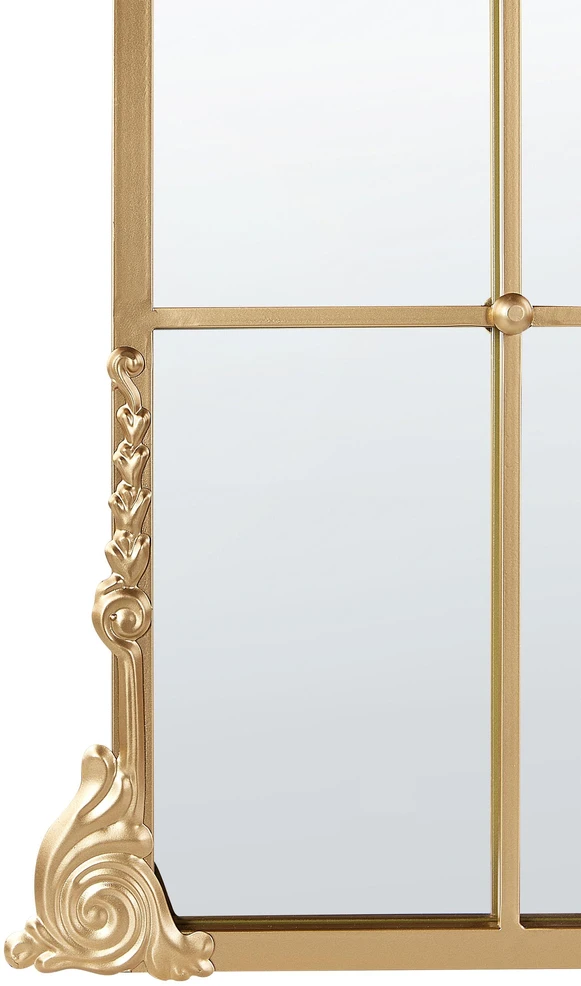 Beliani Sieninis veidrodis NOIDAN 66 cm 124 cm metalinis auksinis