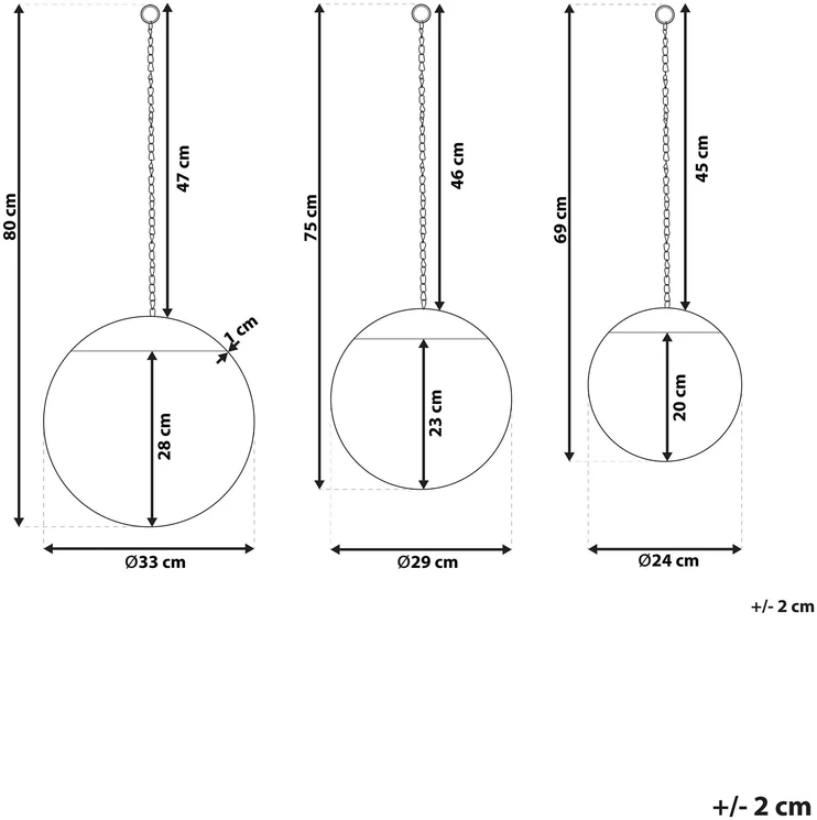 Beliani Sieninis veidrodis ODOS 33/29/24 cm 80/75/69 cm metalinis, juodas