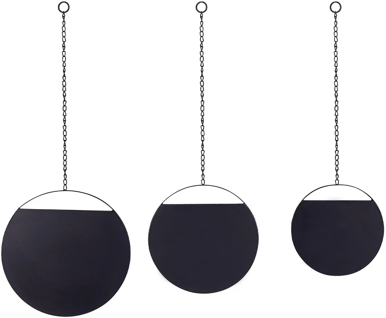Beliani Sieninis veidrodis ODOS 33/29/24 cm 80/75/69 cm metalinis, juodas