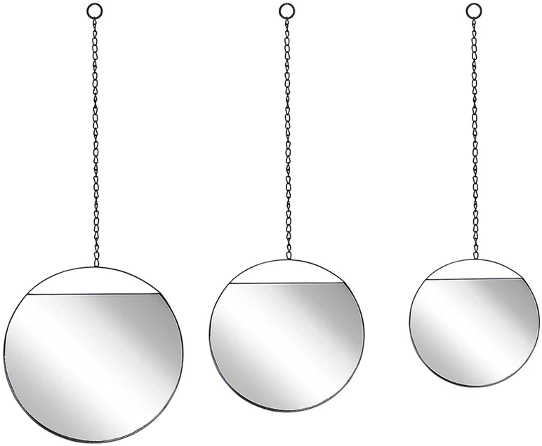Beliani Sieninis veidrodis ODOS 33/29/24 cm 80/75/69 cm metalinis, juodas