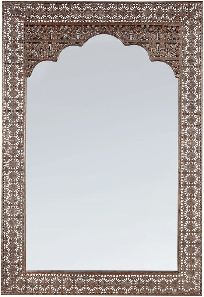 Beliani Sieninis veidrodis PALI 60 cm 90 cm metalinis varinis