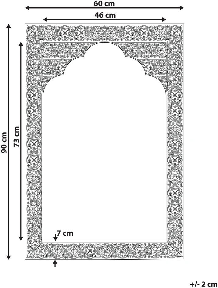 Beliani Sieninis veidrodis PALI 60 cm 90 cm metalinis varinis