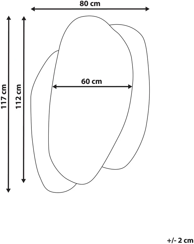 Beliani Sieninis veidrodis PANNES 80 cm 117 cm