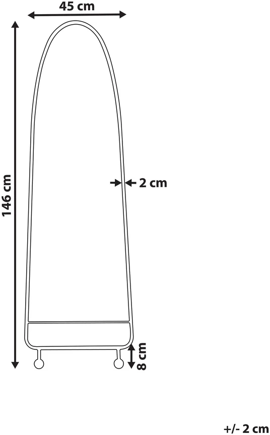 Beliani Sieninis veidrodis PARNAY 45 cm 146 cm Metallinis Alyvuogių spalvos