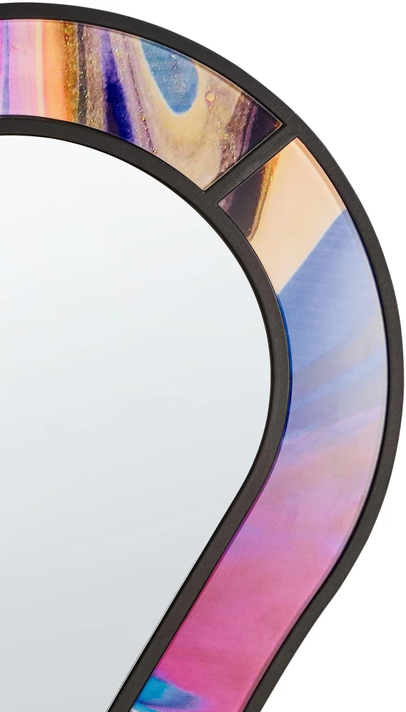 Beliani Sieninis veidrodis PULNOY 72 cm 80 cm rožinis