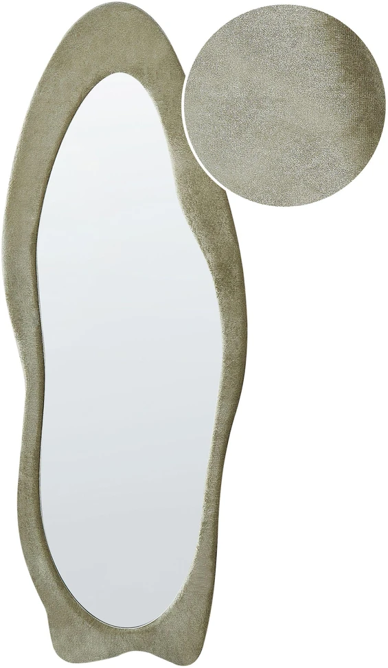 Beliani Sieninis veidrodis REIGNY 57 cm 160 cm, alyvuogių spalvos veliūras