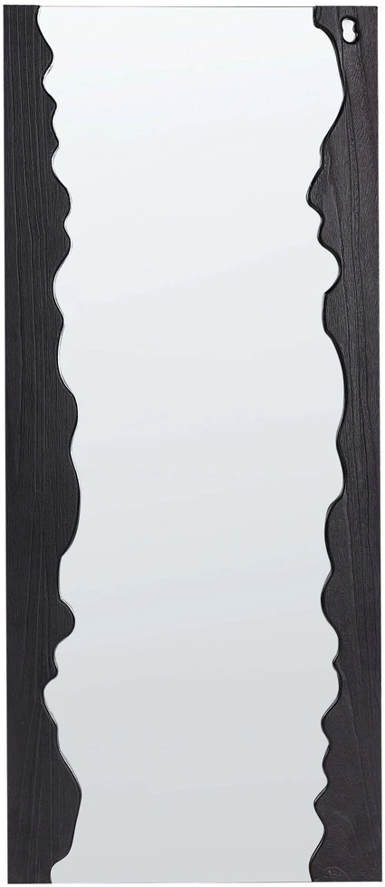 Beliani Sieninis veidrodis SAULLCET 75 cm 175 cm paulownijos mediena, juodas