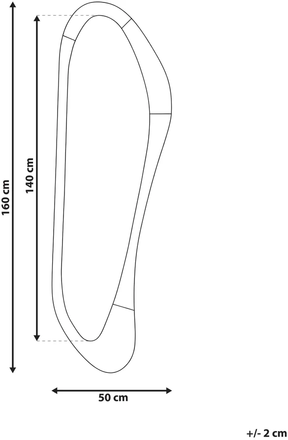 Beliani Sieninis veidrodis SAUVILLE, 50 × 160 cm, šviesiai rudas