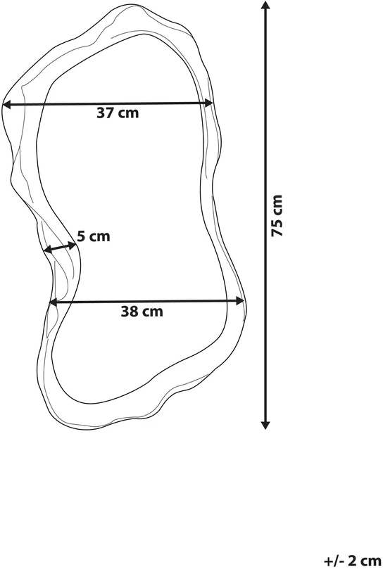 Beliani Sieninis veidrodis SERY 38 cm 75 cm auksinis