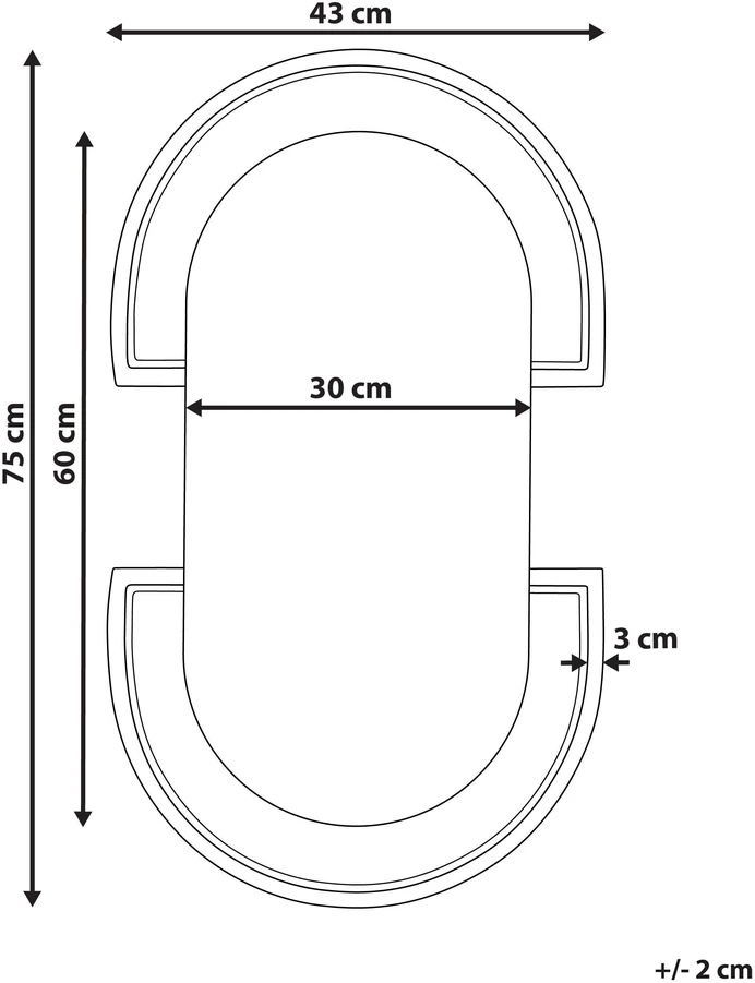 Beliani Sieninis veidrodis STAINS 43 cm 75 cm iš technorattano natūralios spalvos