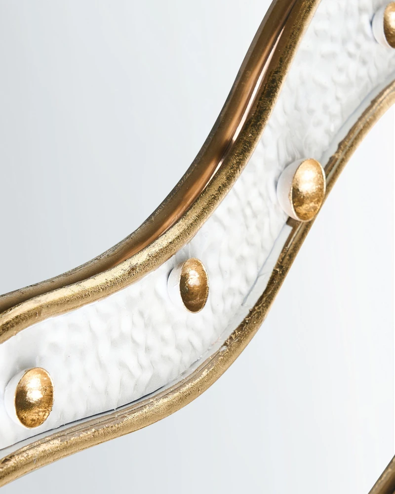 Beliani Sieninis veidrodis TAWLEY 45 cm 76 cm metalinis auksinis
