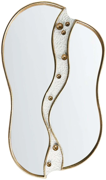 Beliani Sieninis veidrodis TAWLEY 45 cm 76 cm metalinis auksinis