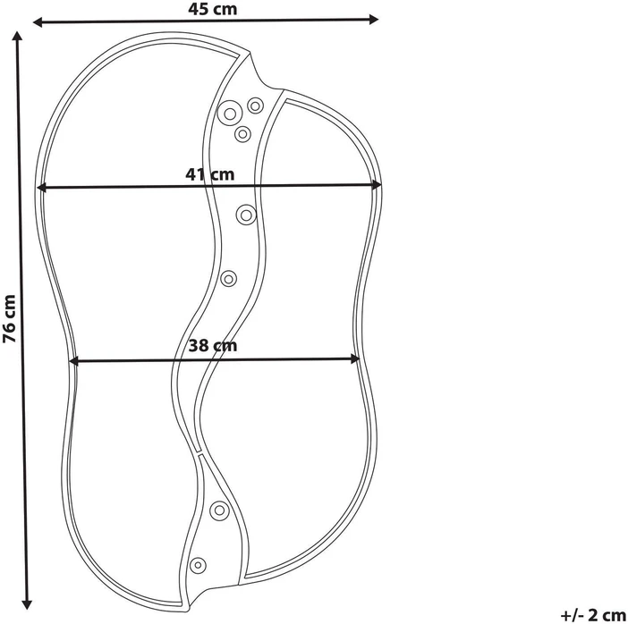 Beliani Sieninis veidrodis TAWLEY 45 cm 76 cm metalinis auksinis
