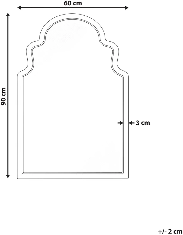 Beliani Sieninis veidrodis TILLAC 60 cm 90 cm Paulovnijos mediena smėlio spalvos