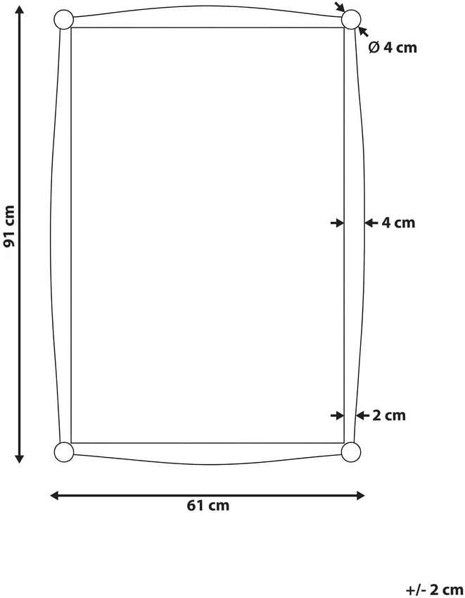 Beliani Sieninis veidrodis TORTERON 61 × 91 cm, paulovnijos mediena, rudas